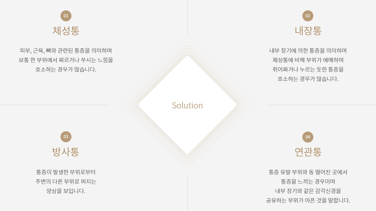 통증의 분류 - 체성통, 내장통, 방사통, 연관통